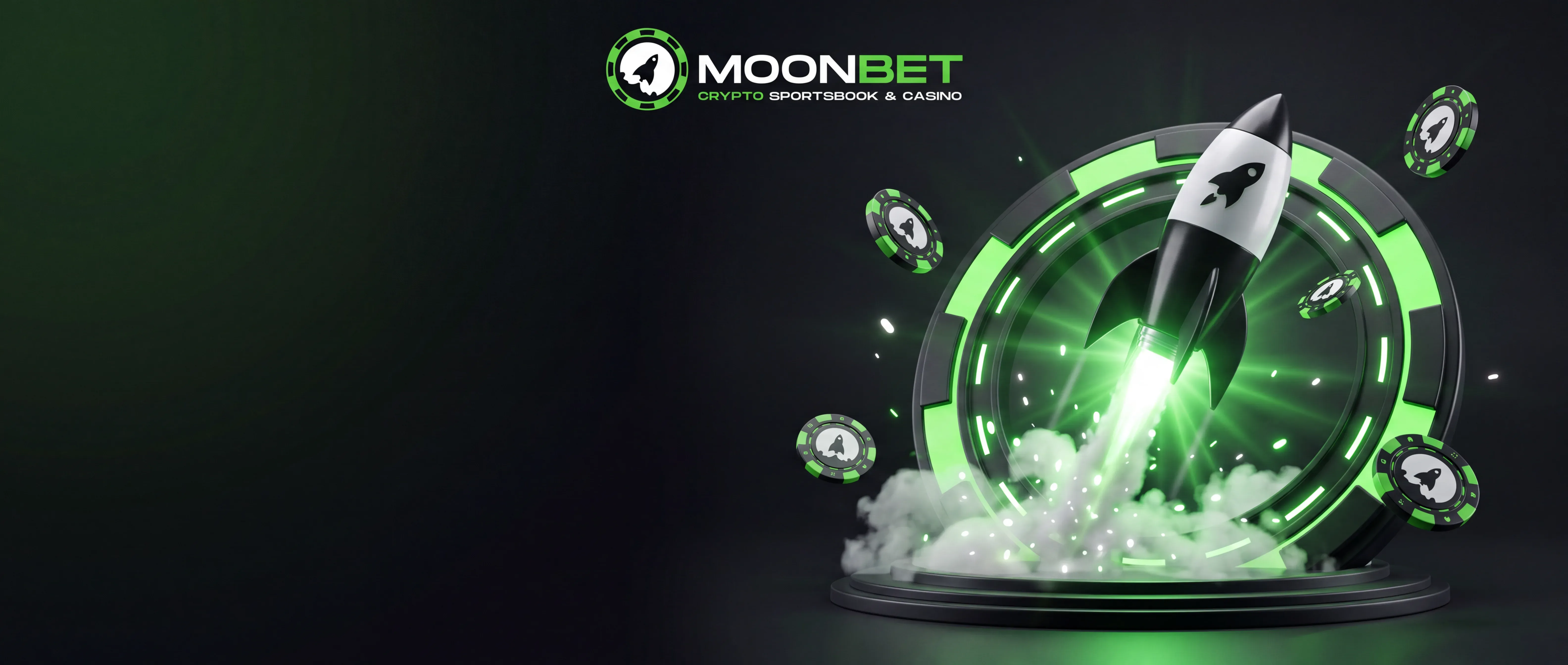 Moonbet rocket launching through a green casino portal